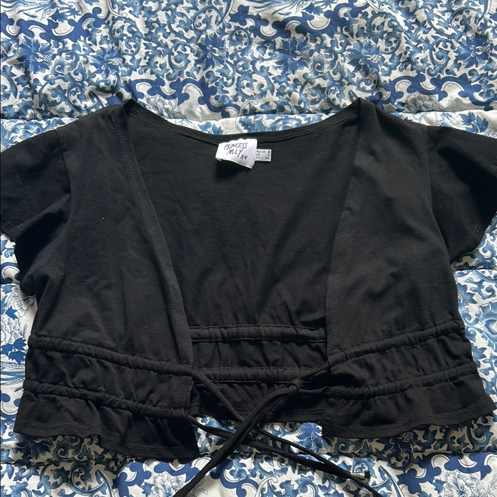 Wild Fable Black Tie-Front Blouse